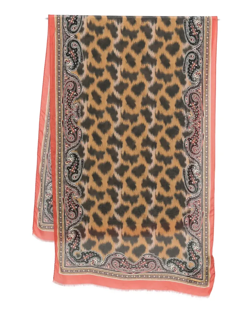 Etro Schal mit Animal-Paisley-Print - Braun Braun