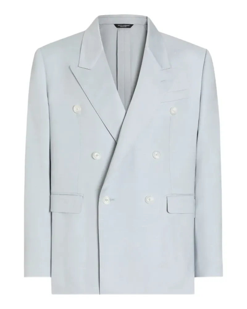 Dolce & Gabbana Zweireihige Jacke aus Shantung-Viskose - Blau Blau