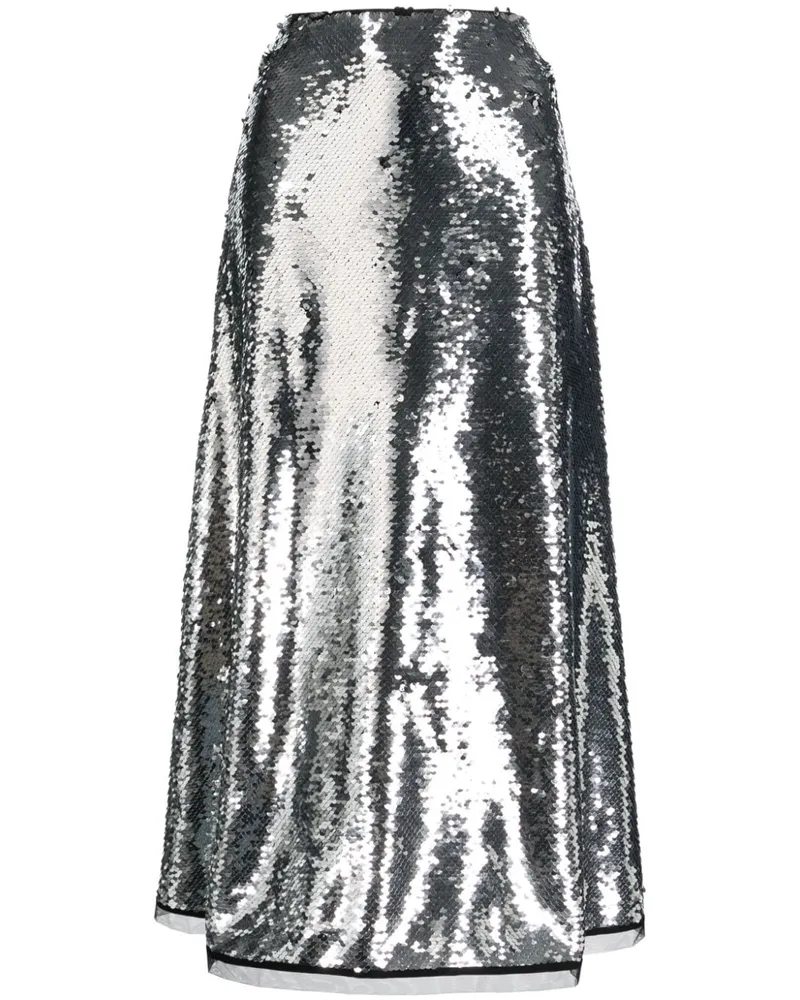 Molly Goddard Midirock mit Pailletten - Silber Silber