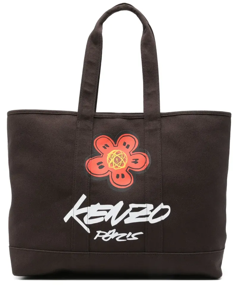 Kenzo x Futura 2000  Utility Boke Tote Bag mit Blumen-Print - Braun Braun