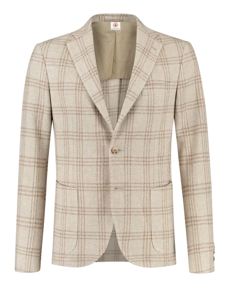 Luigi Borrelli checked single-breasted blazer - Nude Nude