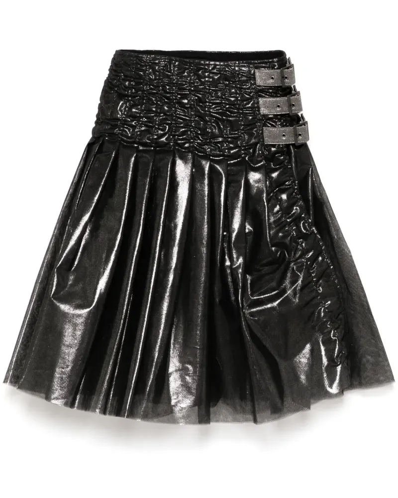 Junya Watanabe Faltenrock mit Gürtel - Schwarz Schwarz