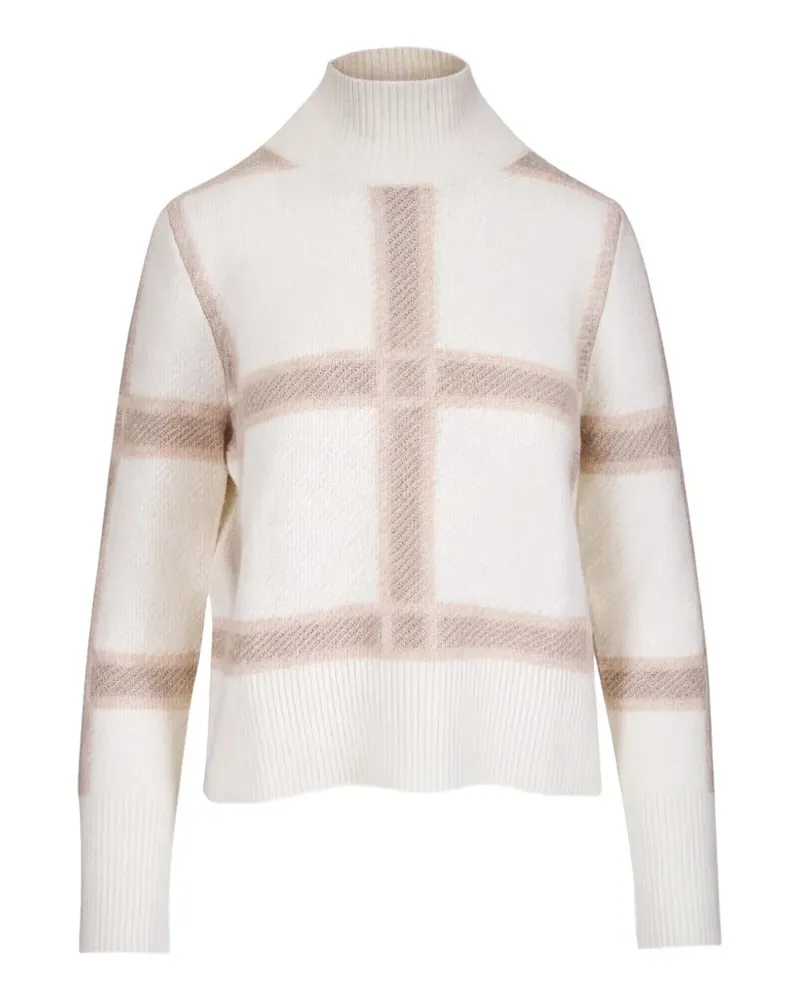 Akris Karierter Pullover mit Stehkragen - Weiß Weiß