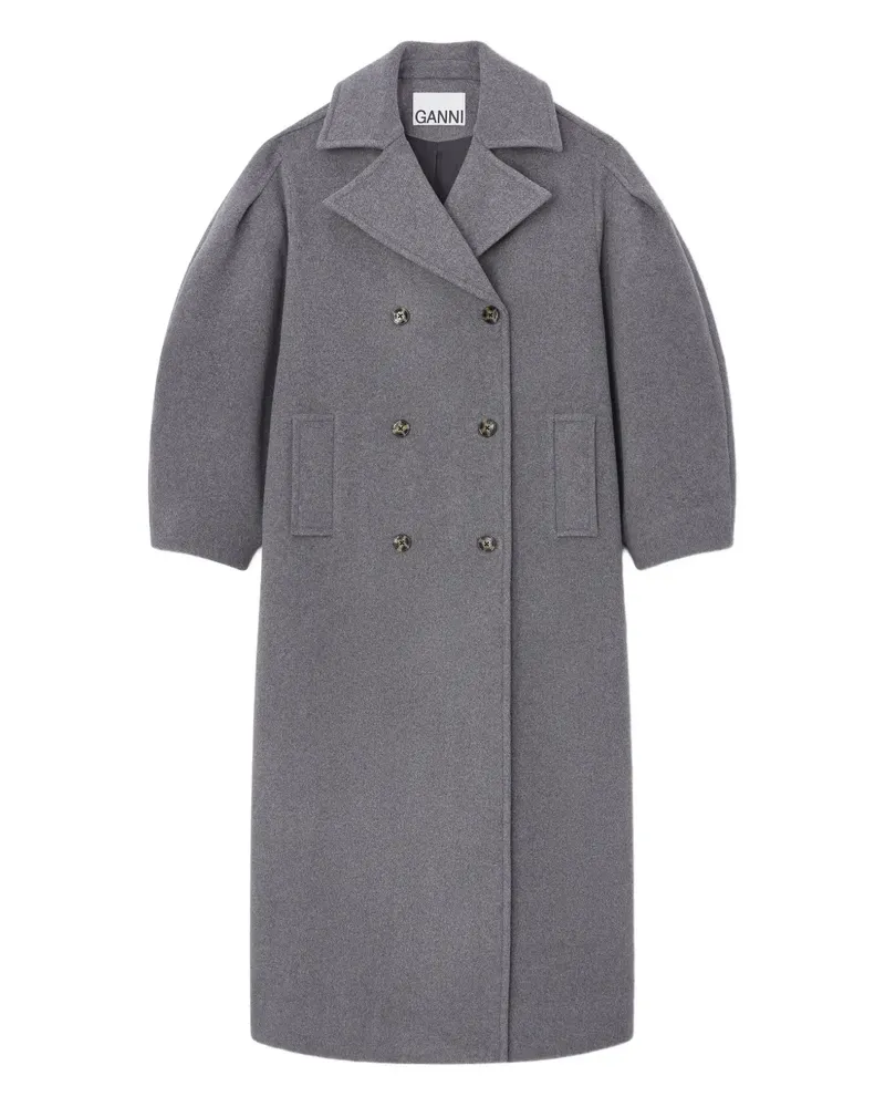 Ganni Cabanjacke mit Ballonärmeln - Grau Grau