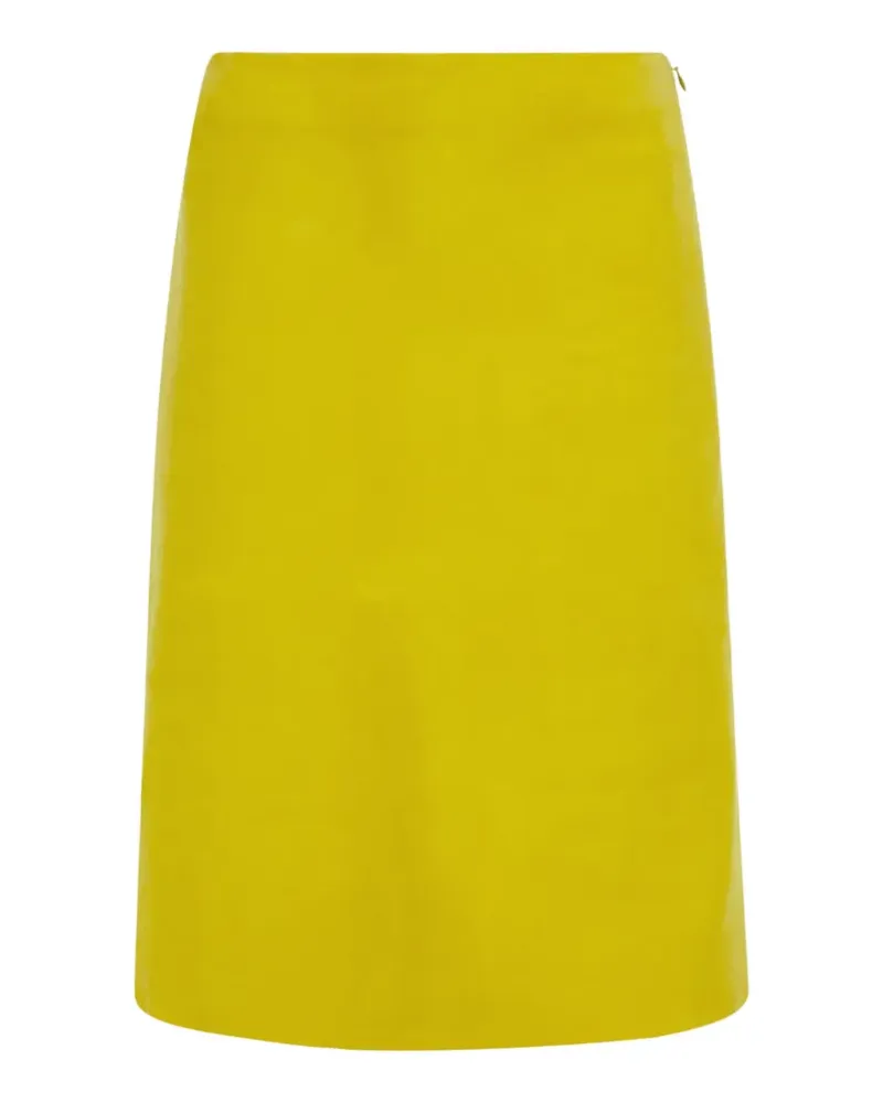 Ferragamo Bleistiftrock aus Nubukleder - Gelb Gelb