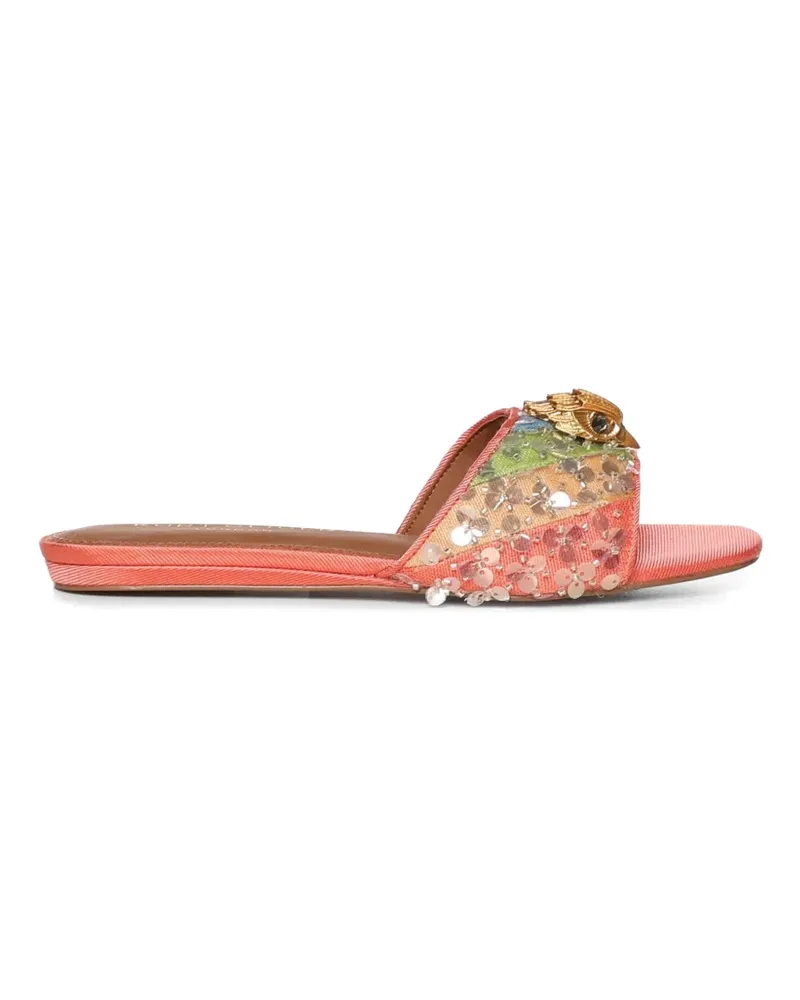 Kurt Geiger Flache Kensington Sandalen mit Pailletten - Rosa Rosa