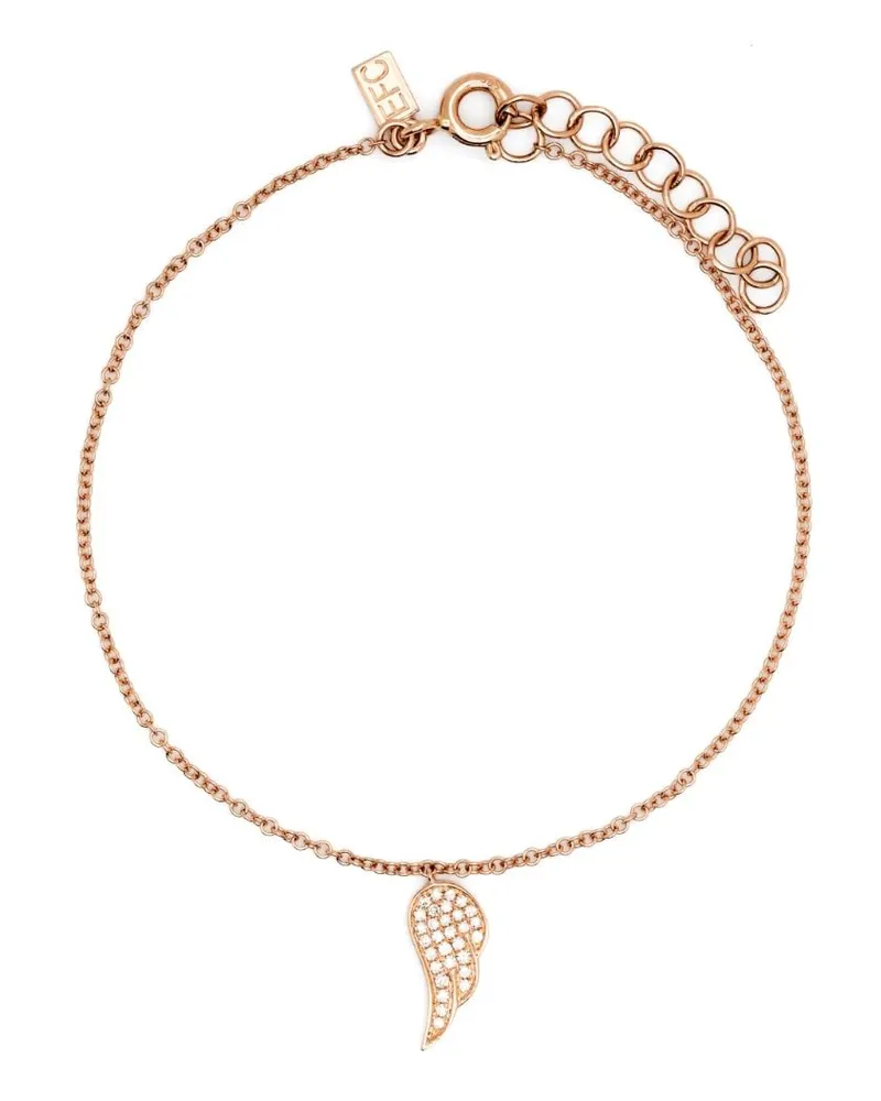 EF Collection 14kt Angel Wing Rotgoldarmband mit Diamanten - Rosa Rosa