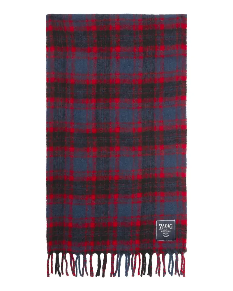 Zadig & Voltaire tartan fringed scarf - Blau Blau