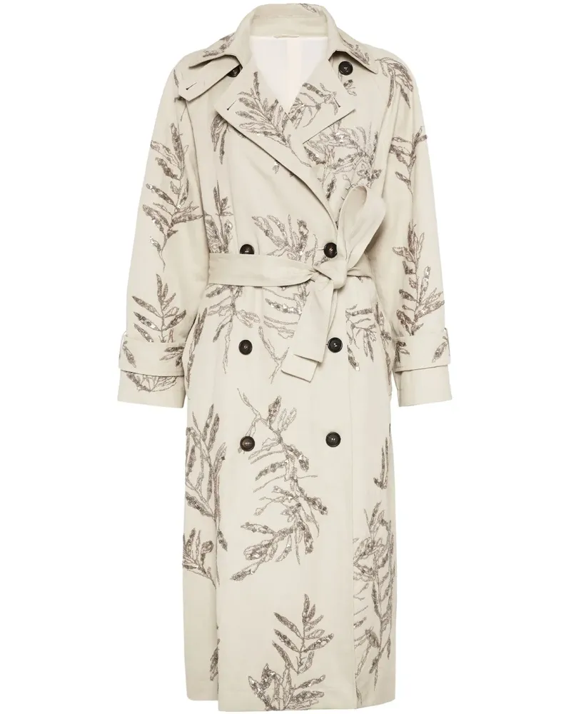Brunello Cucinelli Flora Trenchcoat mit Stickerei - Nude Nude