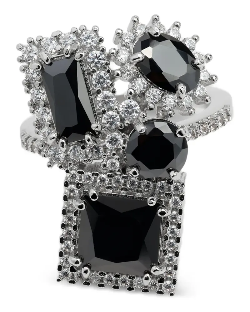 Maison Margiela zirconia-embellished cluster rings - Silber Silber
