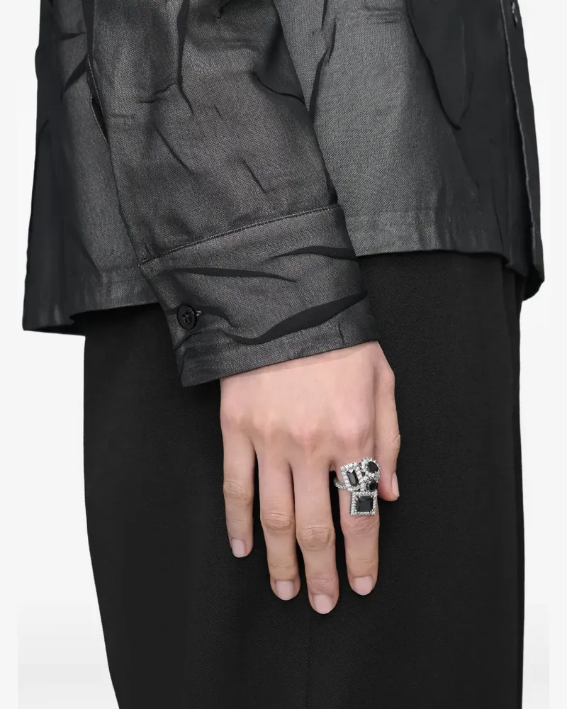 Maison Margiela zirconia-embellished cluster rings - Silber Silber