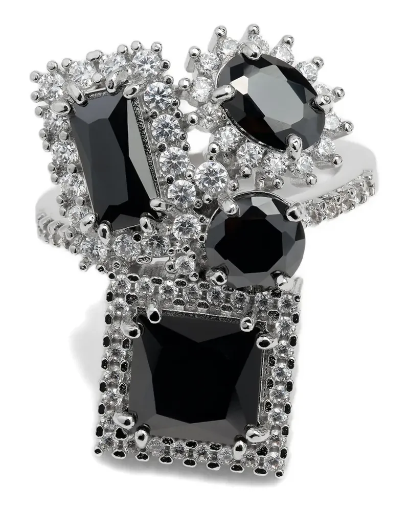 Maison Margiela zirconia-embellished cluster rings - Silber Silber