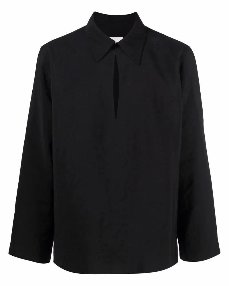 Nanushka Langarmshirt mit V-Ausschnitt - Schwarz Schwarz