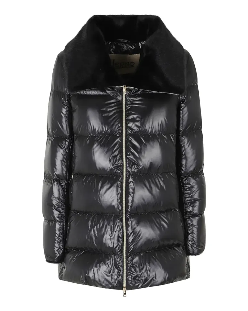 Herno padded faux-fur-trim coat - Schwarz Schwarz
