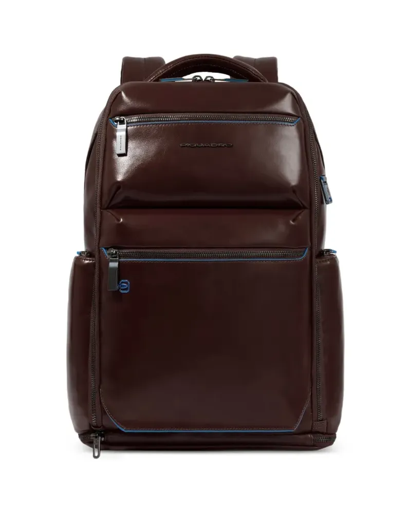 Piquadro multi-pocket laptop backpack - Braun Braun