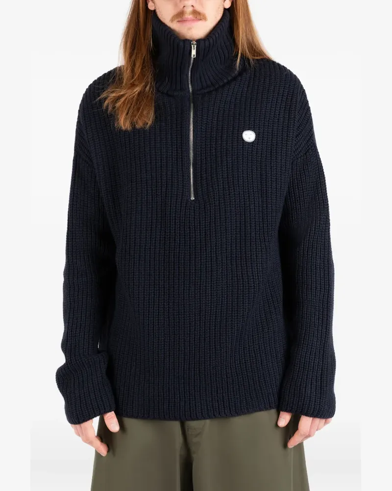 Société Anonyme Gerippter Pullover mit Reißverschluss - Blau Blau