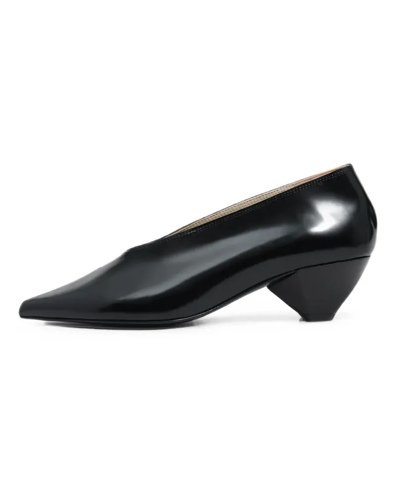BIMBA Y LOLA black leather mid-heel court shoes - Schwarz Schwarz