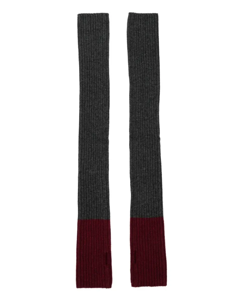 Yohji Yamamoto Handschuhe aus geripptem Strick - Grau Grau