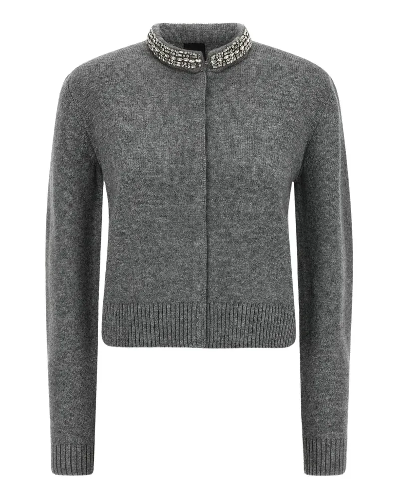 Pinko cardigan with jewel collar - Grau Grau