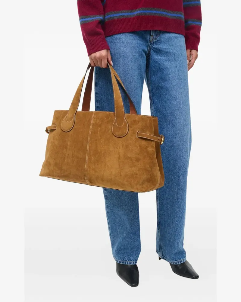 STAUD Piper Tote Bag aus Wildleder - Braun Braun