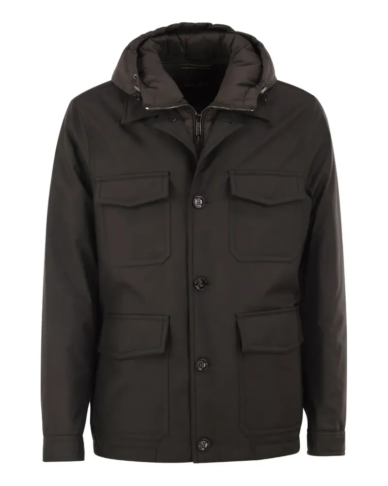 MOORER MONTI-GF Utility-Kapuzenjacke - Braun Braun