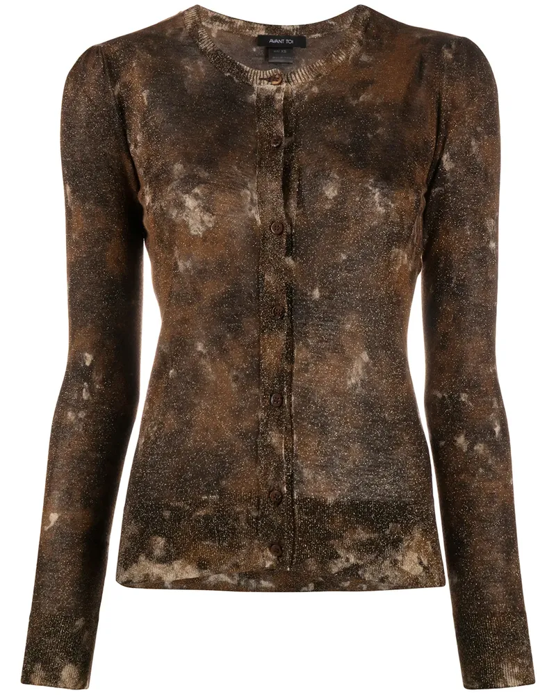 Avant Toi Cardigan mit abstraktem Print - Braun Braun