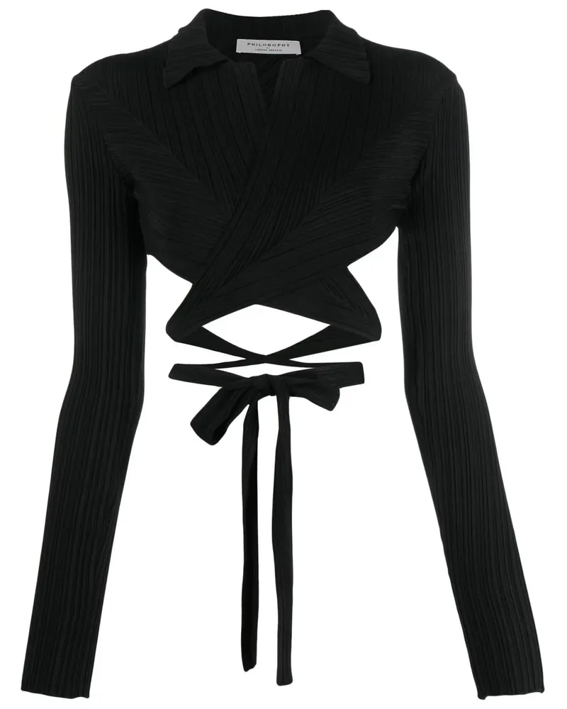 Philosophy Di Lorenzo Serafini Cropped-Hemd - Schwarz Schwarz