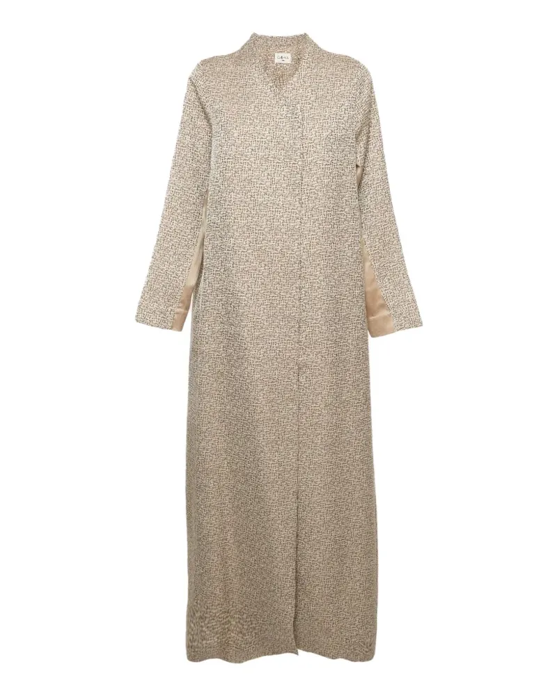 FourTwoFour on Fairfax Offenes Jacquard-Maxikleid - Nude Nude