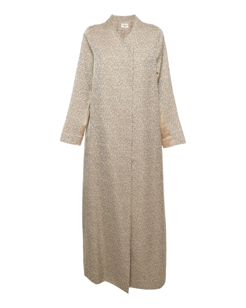 FourTwoFour on Fairfax jacquard open-front maxi dress - Nude Nude