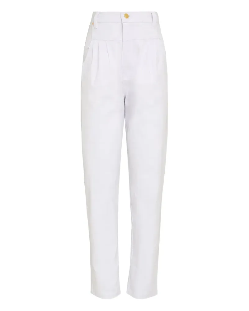 Amapô Straight-Leg-Hose mit Falten - Weiß Weiß