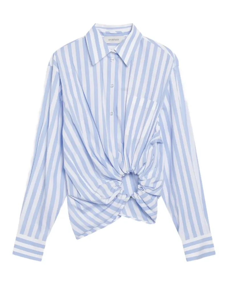 SPORTMAX striped twist-detail shirt - Blau Blau