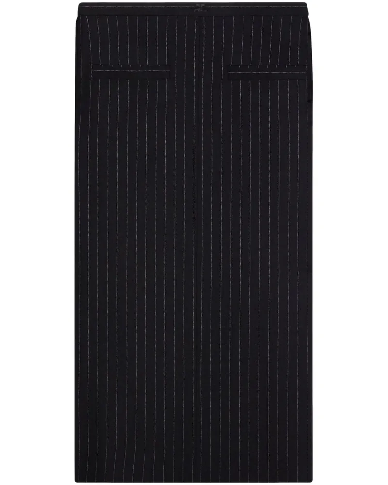 Courrèges Langer Heritage Nadelstreifenrock - Schwarz Schwarz