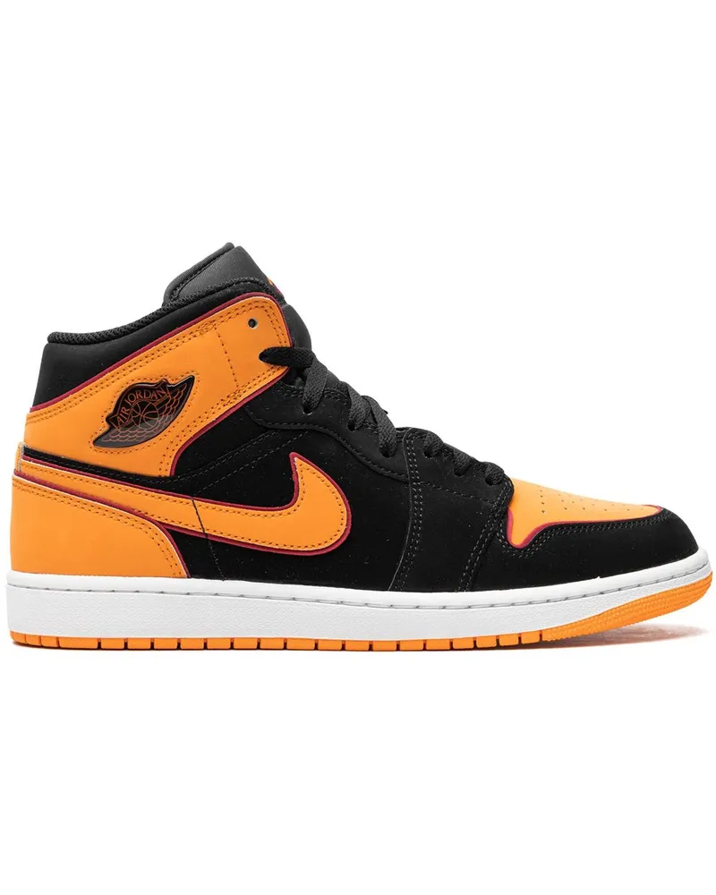 Jordan Air  1 Mid Black Orange Sneakers Orange