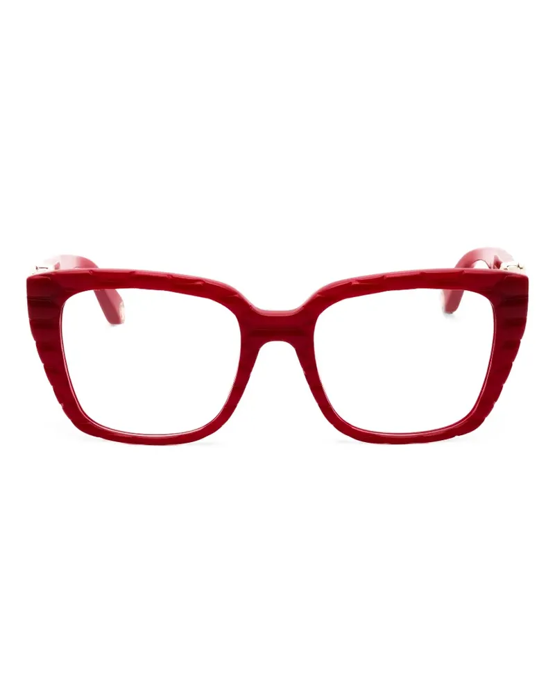 Roberto Cavalli Eckige Brille mit Wabenstruktur - Rot Rot