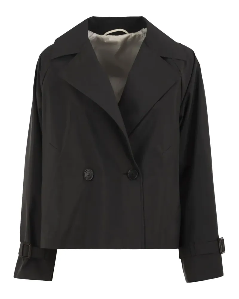 Max Mara Doppelreihige Cropped-Jacke - Schwarz Schwarz