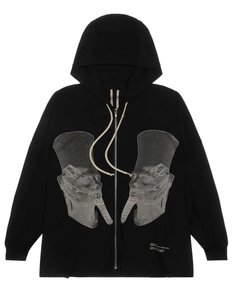 Rick Owens Hoodie mit grafischem Print Schwarz