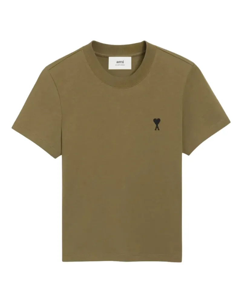 AMI Paris ADC T-Shirt mit Herz-Print - Braun Braun