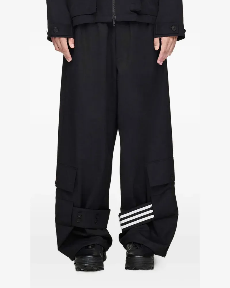 Y-3 wide-leg stripe-detail trousers - Schwarz Schwarz