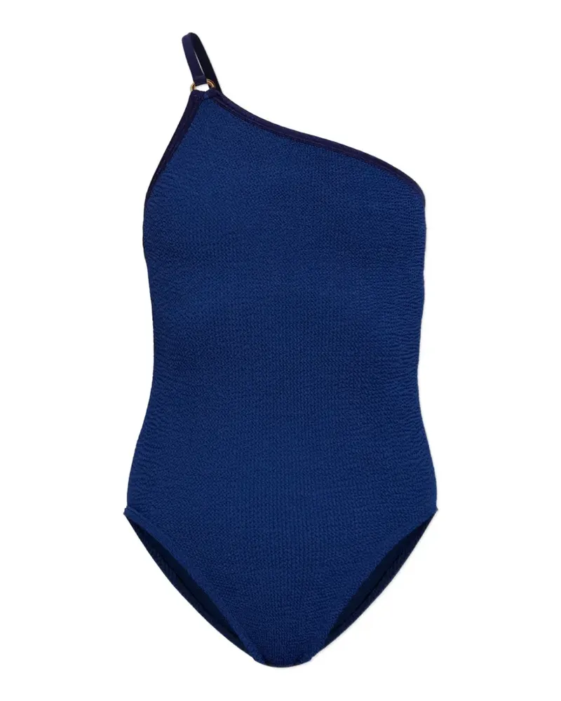 Hunza G Maxam Badeanzug mit Knitteroptik - Blau Blau