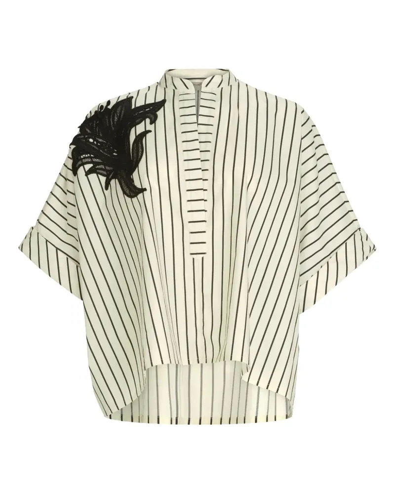 Silvia Tcherassi Daia Bluse - BLACK WHITE STRIPES Black