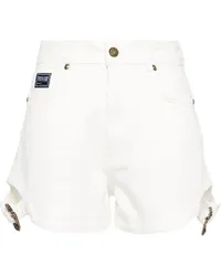 Versace Jeans Jeans-Shorts mit barocker Schnalle Weiß