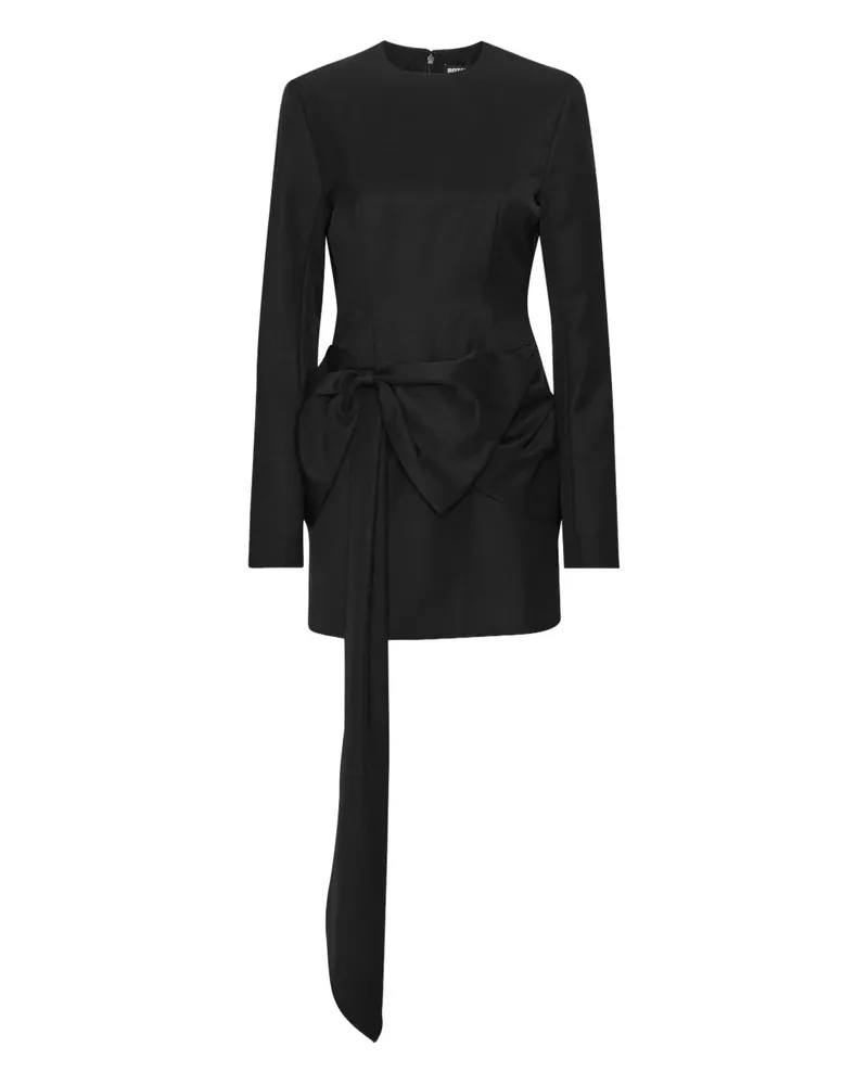 ROTATE Birger Christensen long-sleeves bow mini dress - Schwarz Schwarz