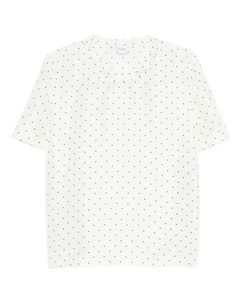 ASPESI polka dot top - Weiß Weiß