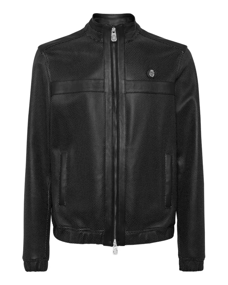 Billionaire Klassische Lederjacke - Schwarz Schwarz