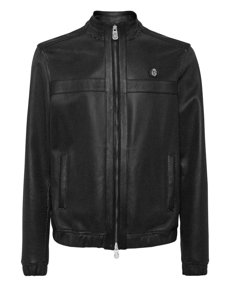 Billionaire Klassische Lederjacke - Schwarz Schwarz