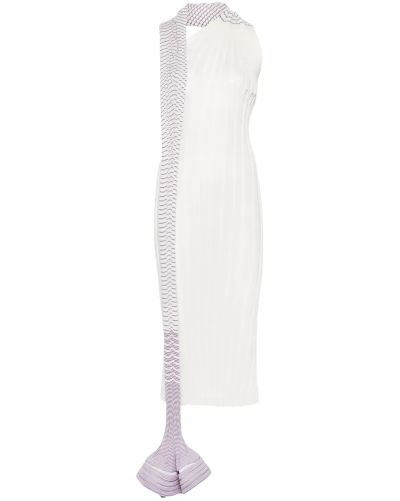 Issey Miyake Asagao Maxikleid - Weiß Weiß