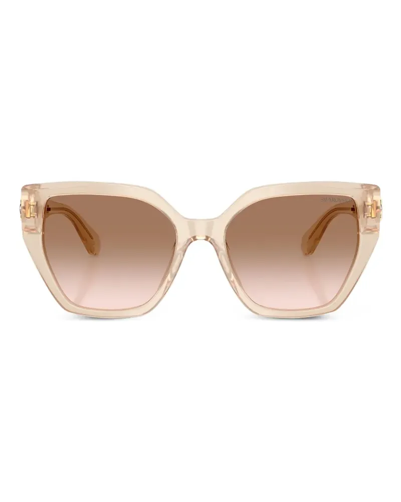 Swarovski Sonnenbrille mit eckigem Gestell - Nude Nude