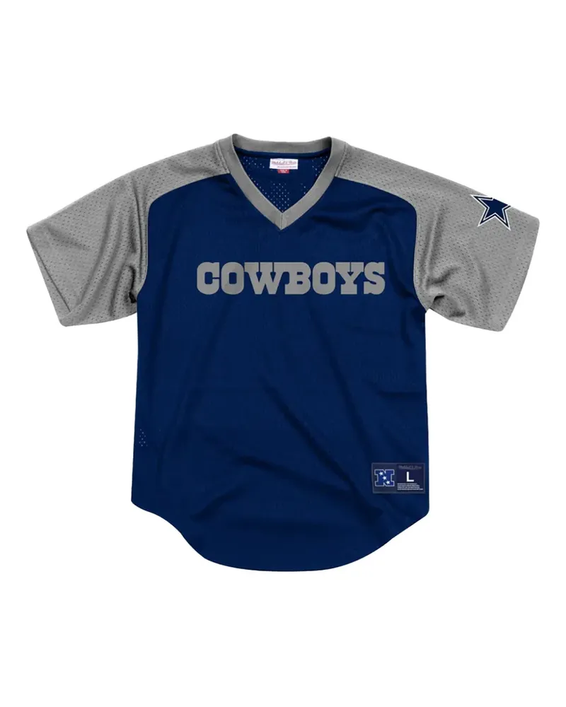Mitchell & Ness Dallas Cowboys Final Second T-Shirt mit V-Ausschnitt - Blau Blau