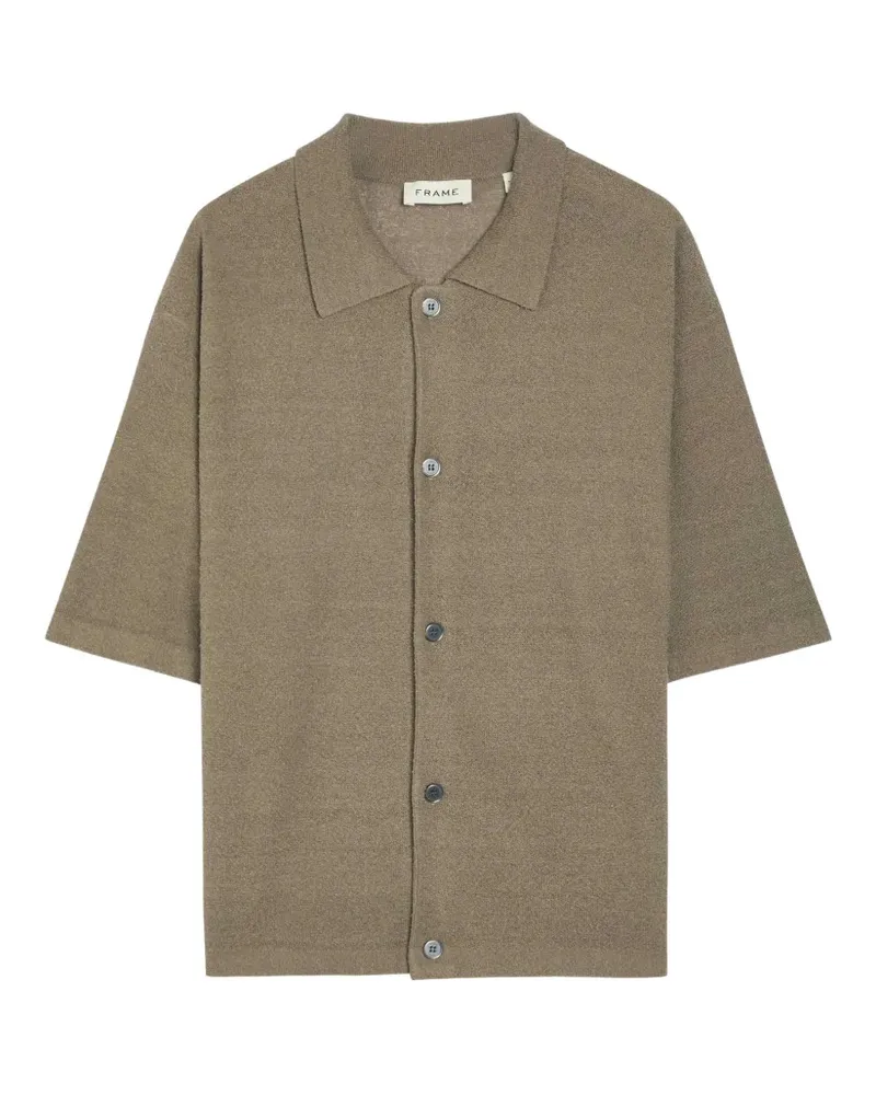 Frame Denim short-sleeve button-down linen shirt - Braun Braun