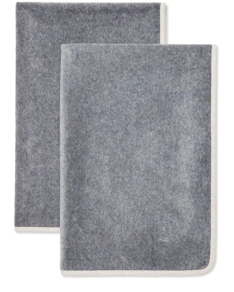 Brunello Cucinelli Handtuch mit Logo-Stickerei (2er-Set) - Grau Grau